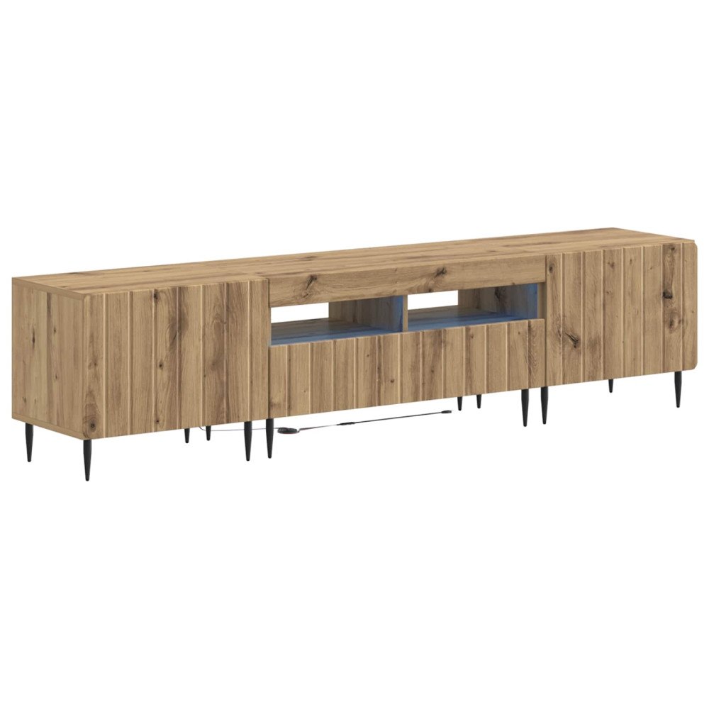 vidaXL 5-delars LED TV-bänk Artisan-ek Konstruerat trä