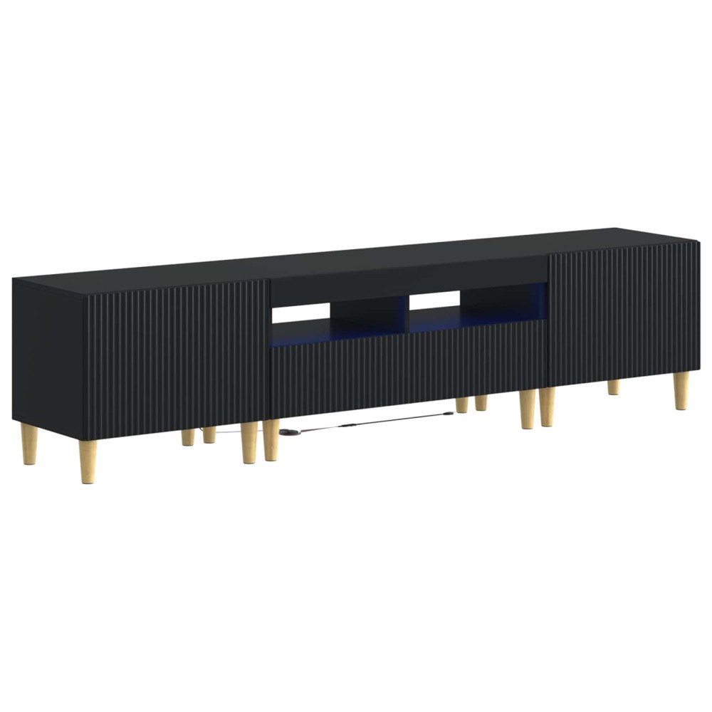 vidaXL 3-delad LED TV-bänk ARNHEM 3 st Svart Konstruerat trä