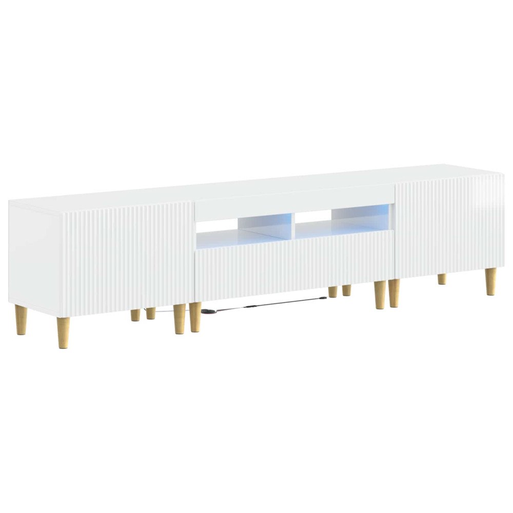 vidaXL 3-delad LED TV-bänk ARNHEM 3 st Vit högglans Konstruerat trä