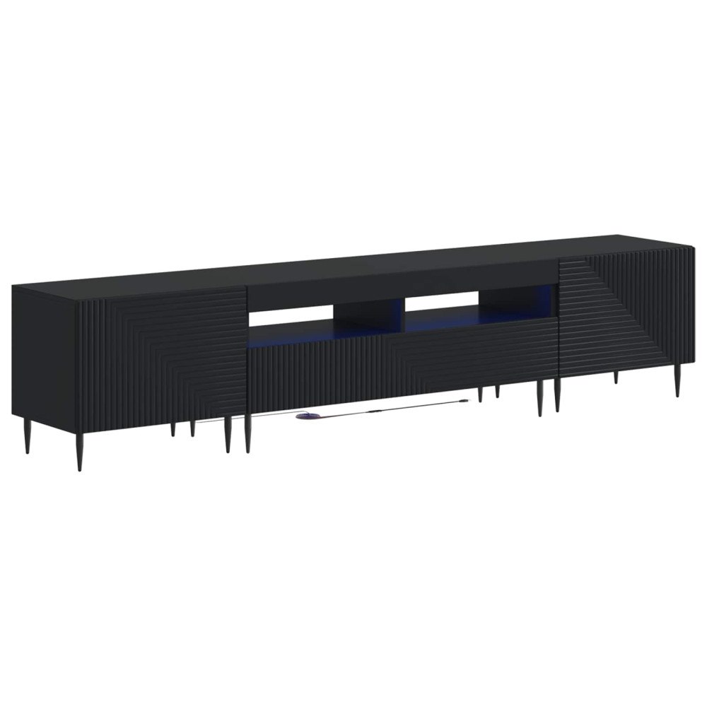 vidaXL 3-delad LED TV-bänk Svart Konstruerat trä