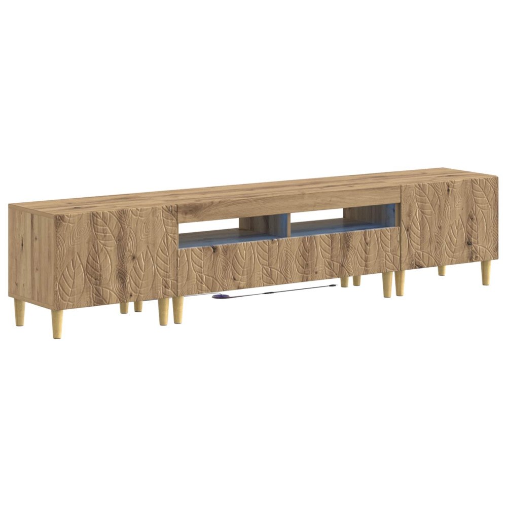 vidaXL 3-delad LED TV-bänk DELFT Artisan-ek Konstruerat trä