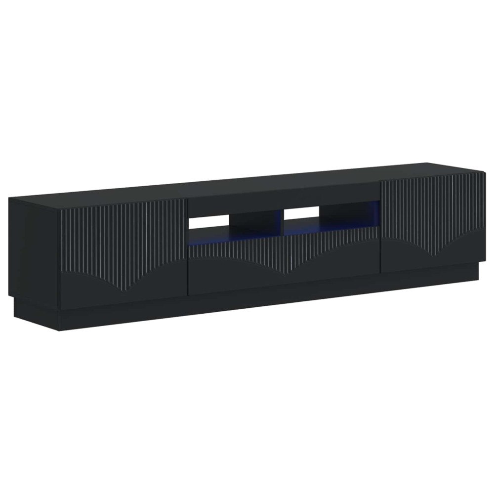 vidaXL LED TV-skåp HOORN 3 st Svart Konstruerat trä
