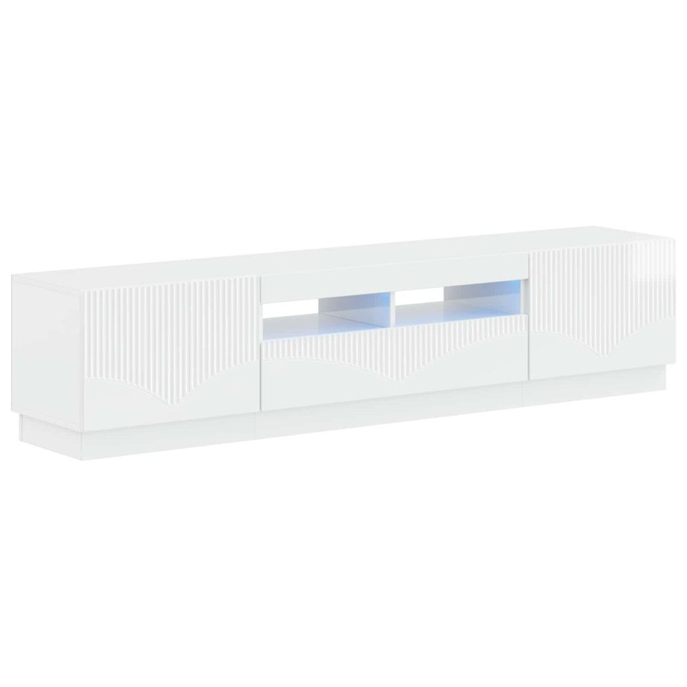 vidaXL LED TV-skåp HOORN 3 st Vit högglans Konstruerat trä