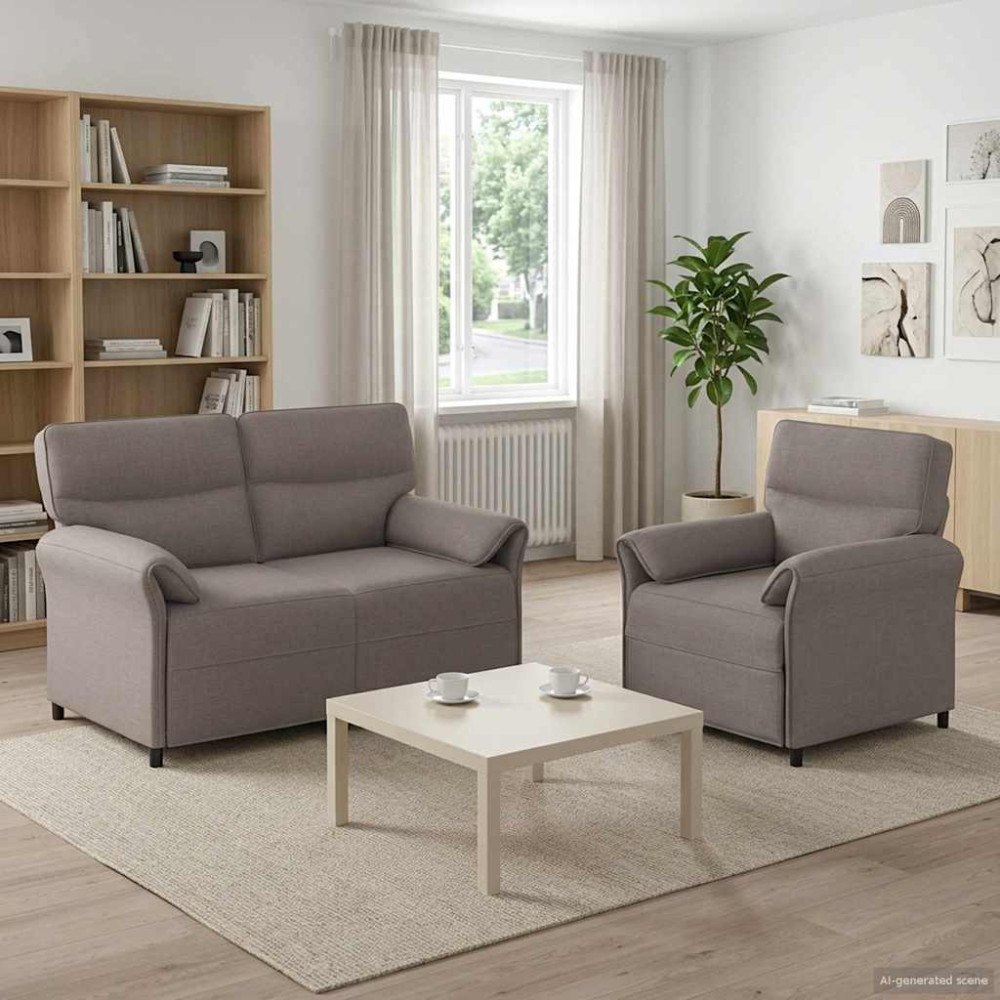 vidaXL Soffset 2 st Taupe Tyg