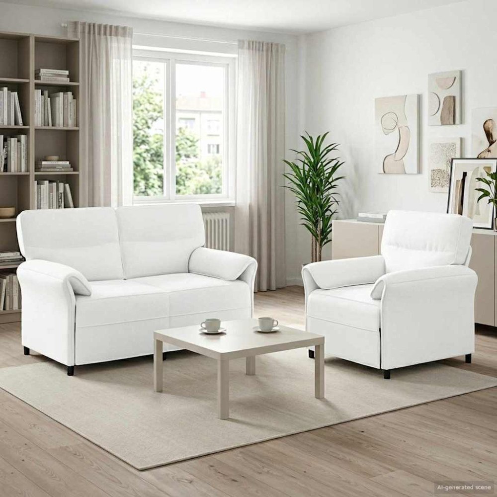 vidaXL Soffset 2 st Vit Tyg