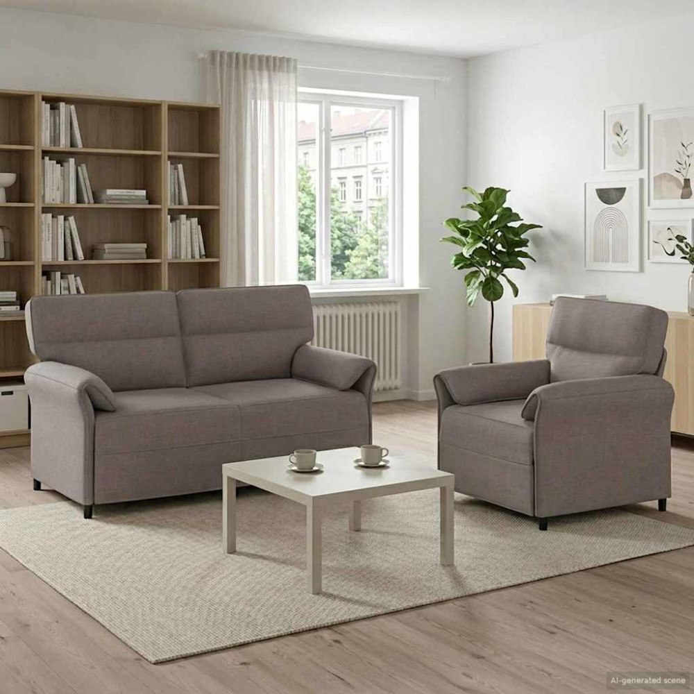 vidaXL Soffset 2 st Taupe Tyg