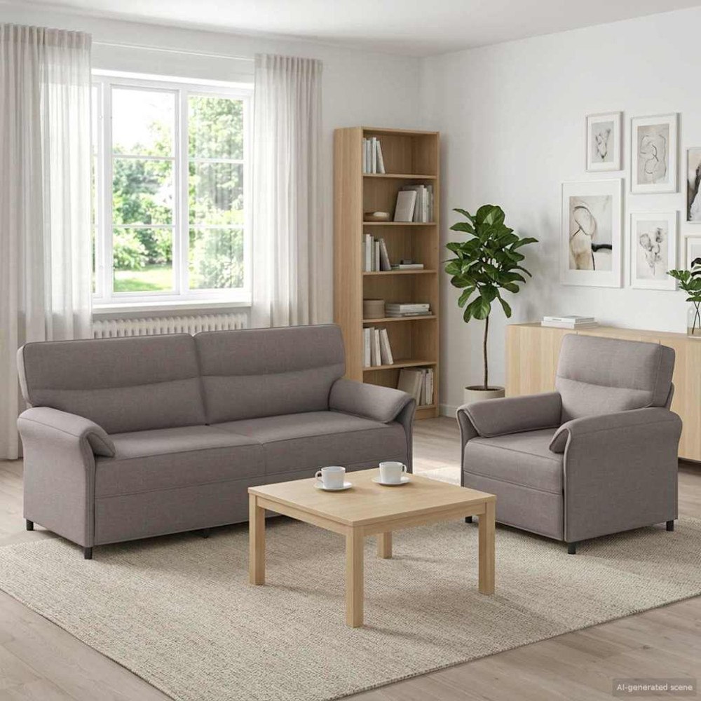 vidaXL Soffset 2 st Taupe Tyg