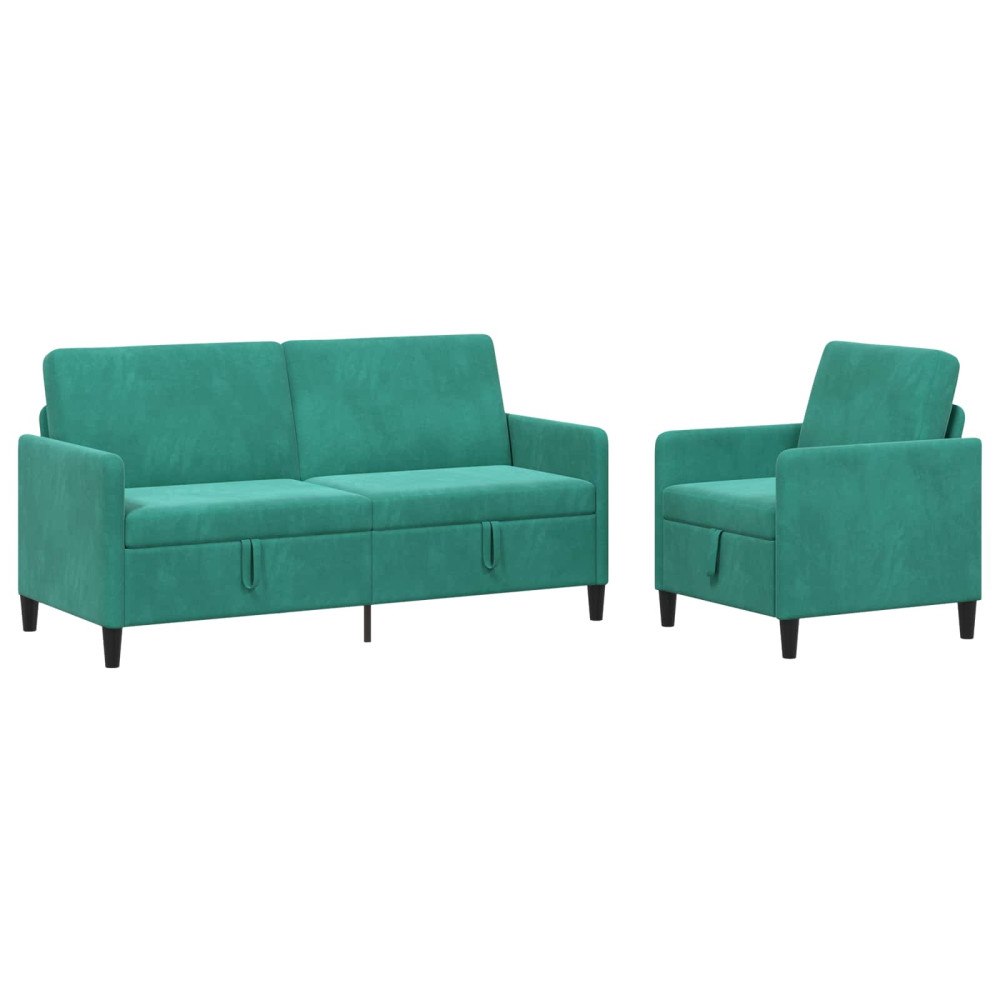 vidaXL Soffgrupp med förvaring 2 st Turkos Polyester