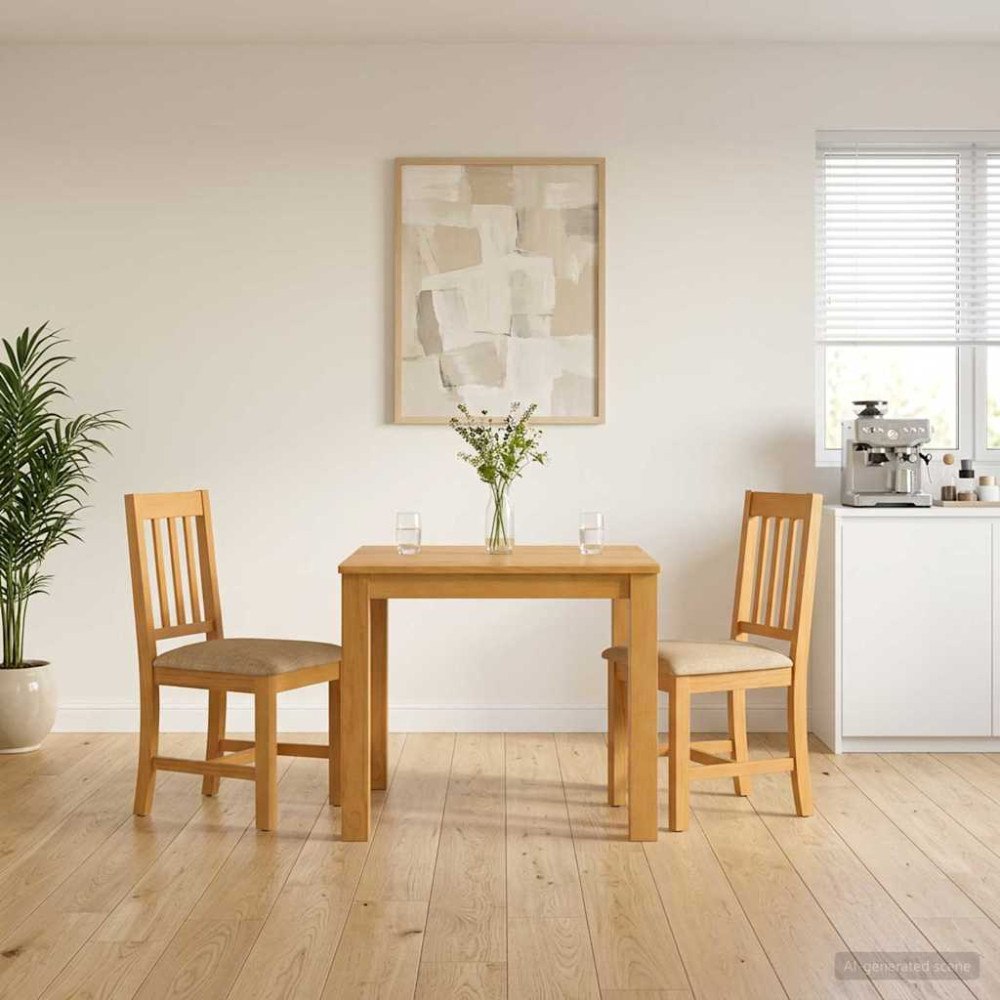vidaXL Matgrupp 3 st Beige Massivt Ekträ
