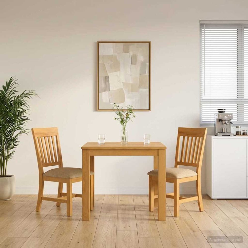 vidaXL Matgrupp 3 st Beige Massivt Ekträ