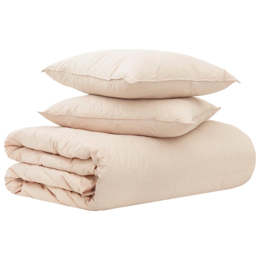 vidaXL Täckeset 2 st 240 x 220 cm Alla årstider Kapok Fiber Beige