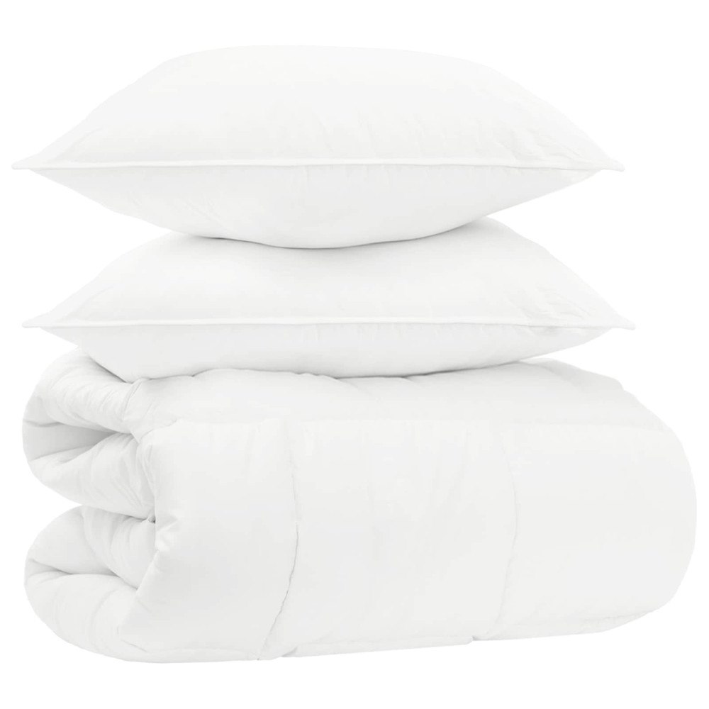vidaXL Vinter Duvet Set 3 st Vit Bambufiber