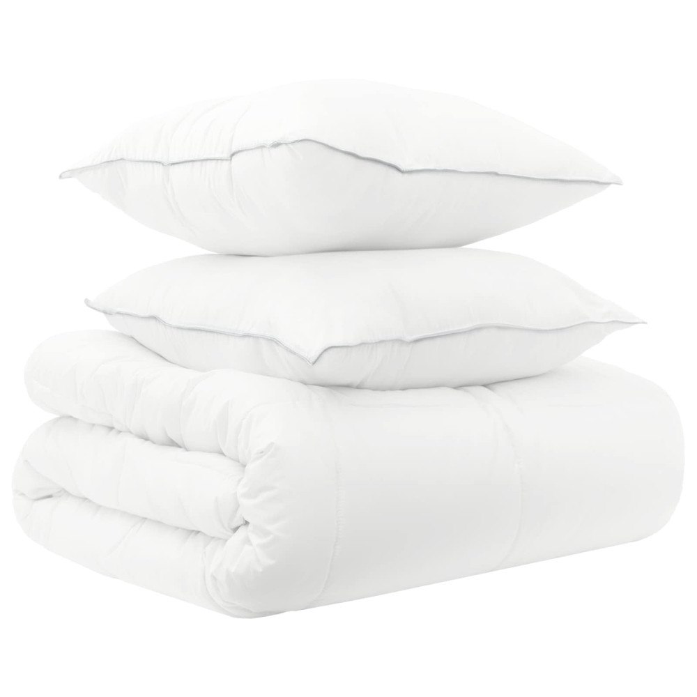 vidaXL Täckeset 3 st 140 x 220 cm Alla årstider Bambu Vit