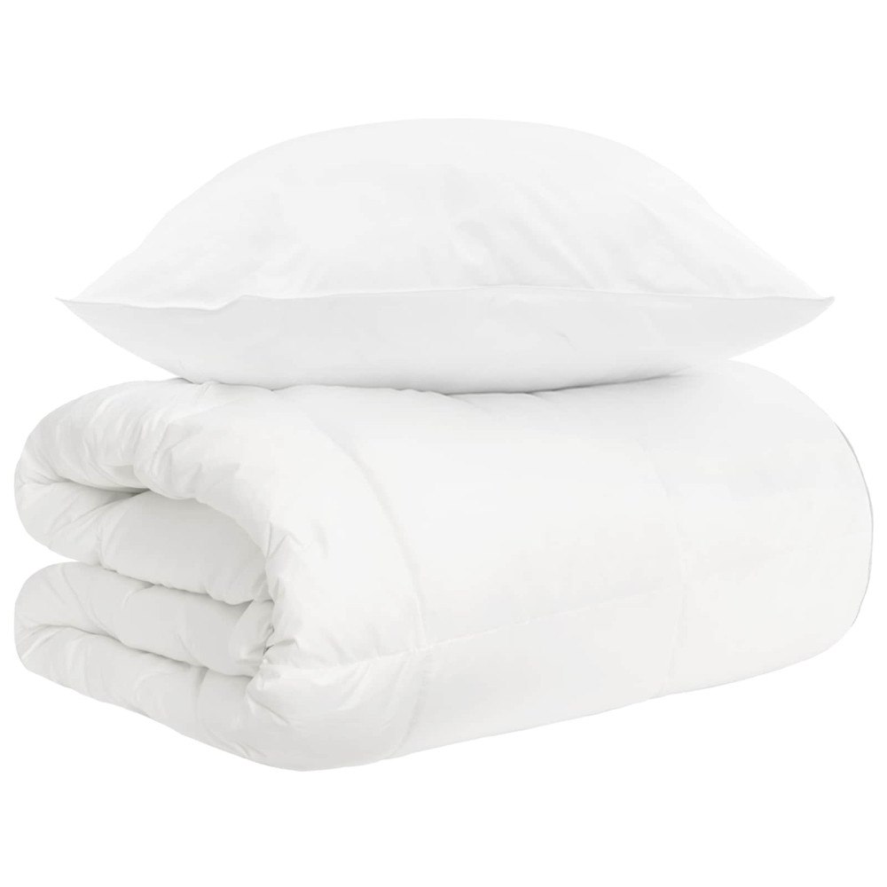 vidaXL Täckeset 2 st Vit Bambufiber