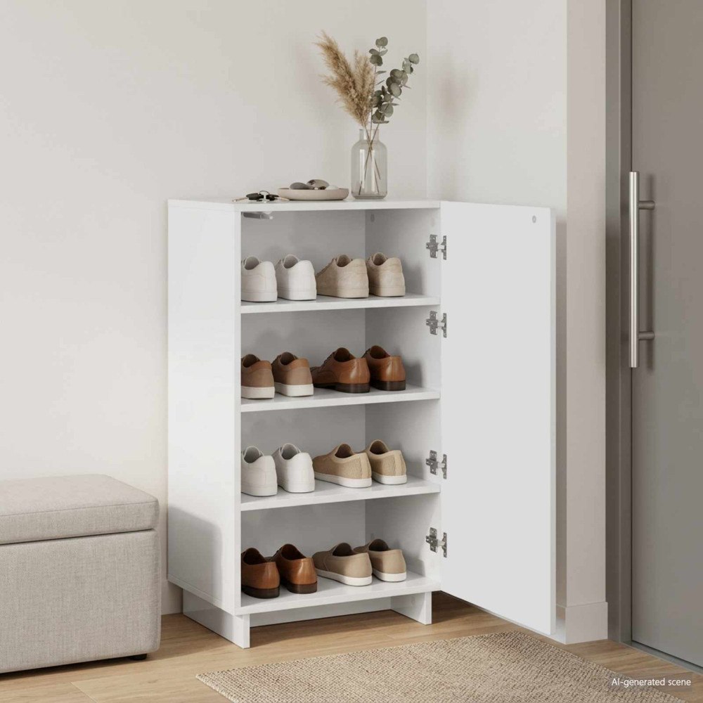 vidaXL Skoskåp 48 x 38 x 87,5 cm Konstruerat trä Vit