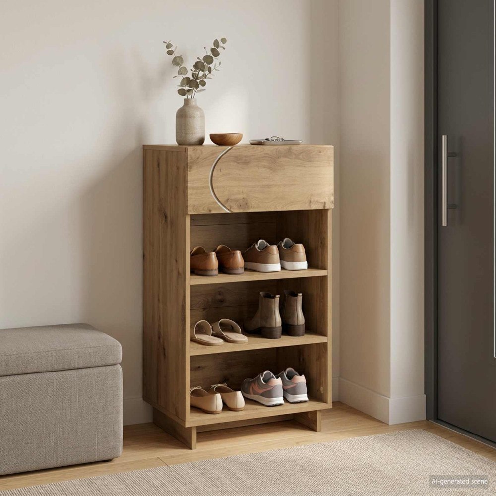 vidaXL Skoskåp 48 x 38 x 87,5 cm Konstruerat trä Artisan-ek
