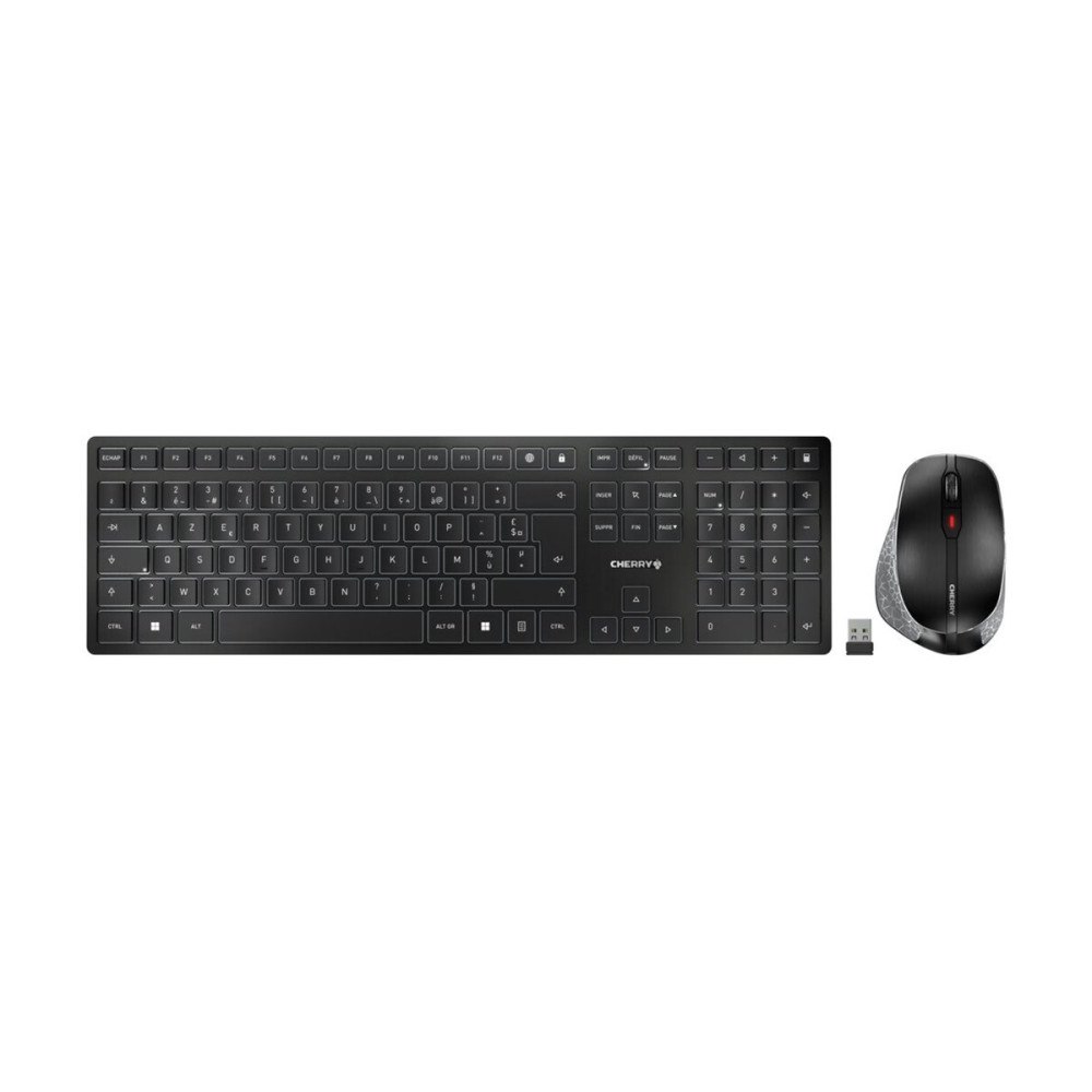 CHERRY CHERRY DW 9500 SLIM - sats med tangentbord och mus - AZERTY - fransk - grå, svart Inmatningsenhet