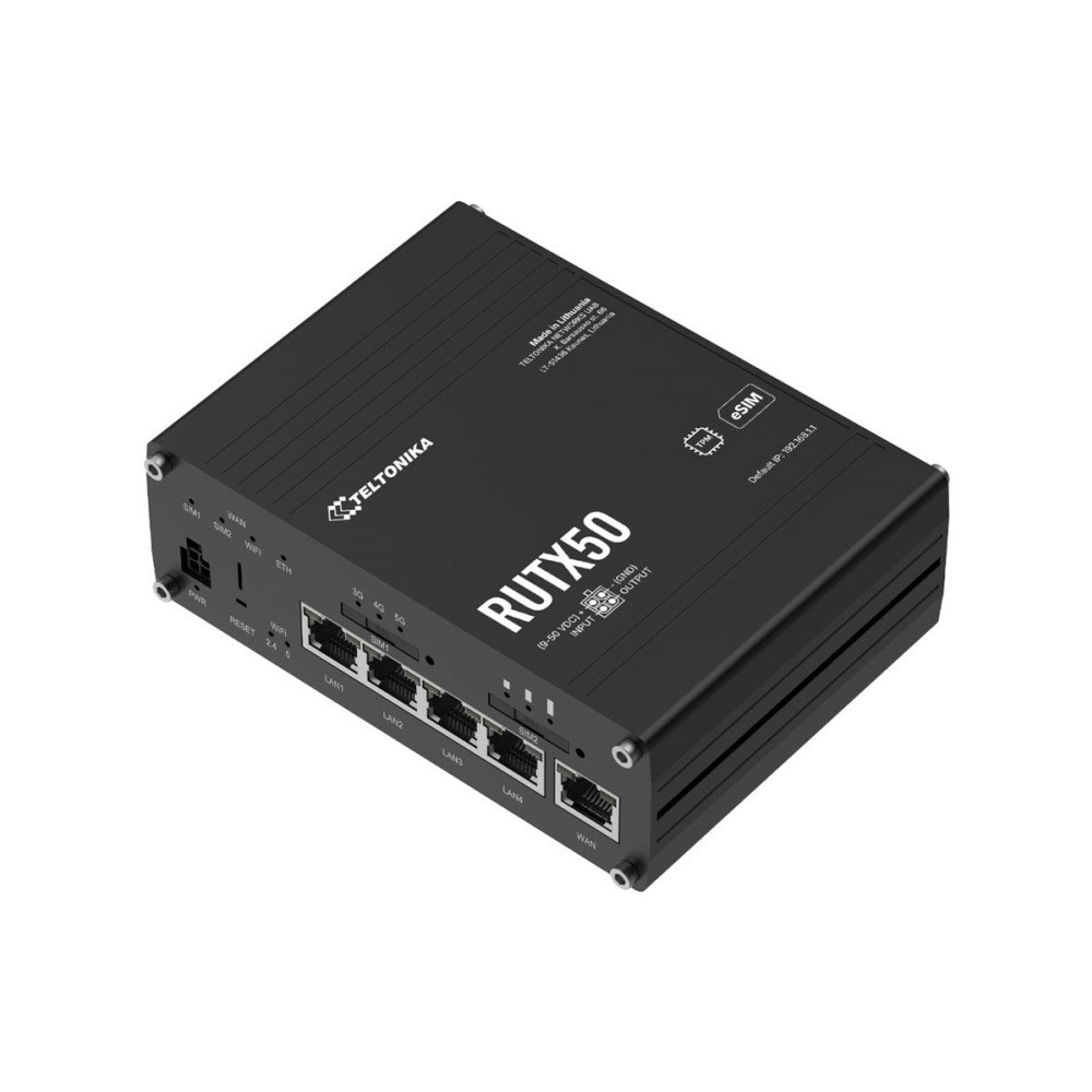 Teltonika Teltonika RUTX50 - trådlös router - WWAN - Wi-Fi 5, LTE - 5G, 4G, 3G - DIN-skenmonterbar, bordsmonterbar, väggmonterbar
