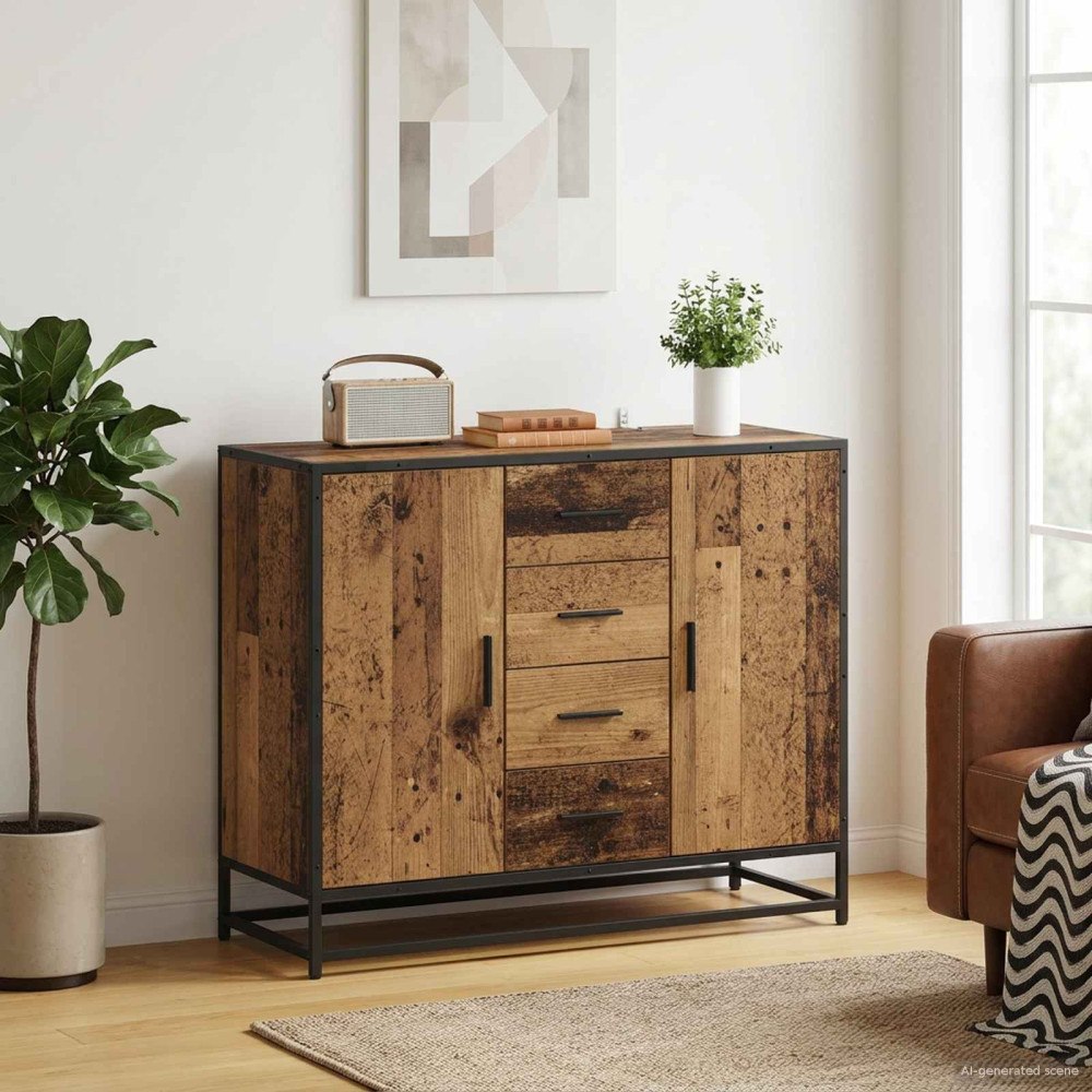 vidaXL Sideboard Ekträ 92 x 35 x 76 cm Konstruerat trä