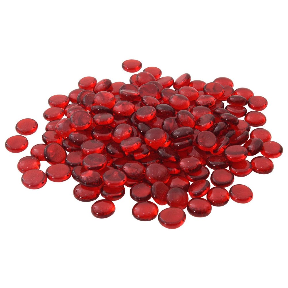 vidaXL Glasnugget 17-19 mm Skarlakansröd Glas