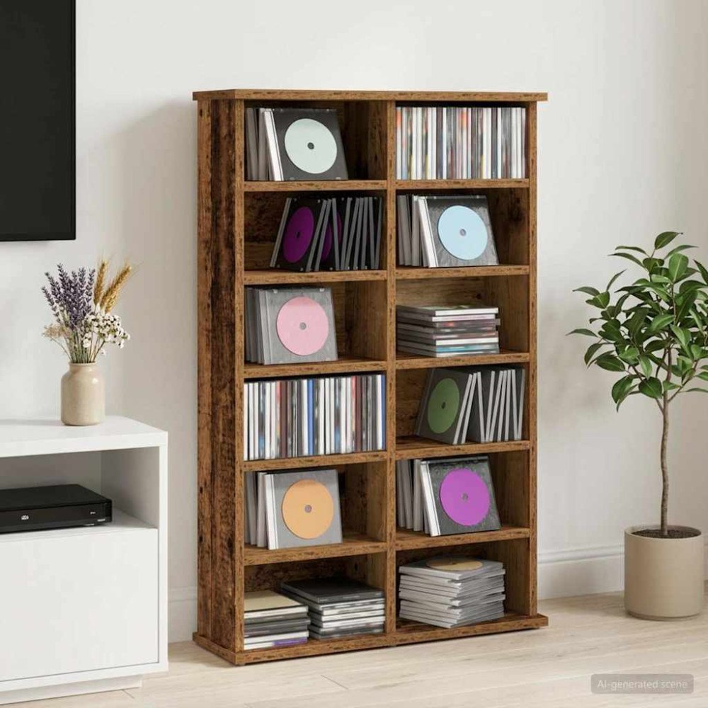 vidaXL CD Skåp Ekträ 60 x 17 x 92 cm Konstruerat trä