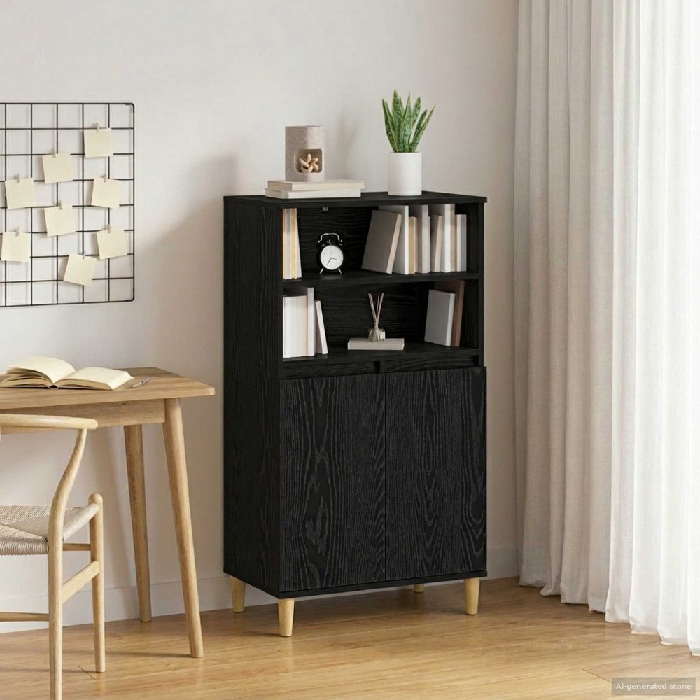 vidaXL Skåp Svart ek 60 x 36 x 110 cm Konstruerat trä