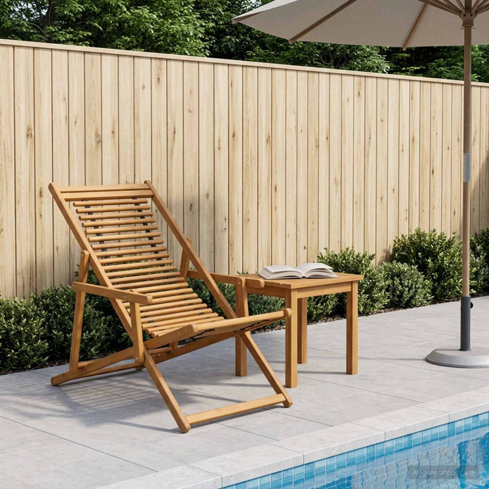 vidaXL Deck Chair 3 Position Massiv Eukalyptus Trä Naturlig