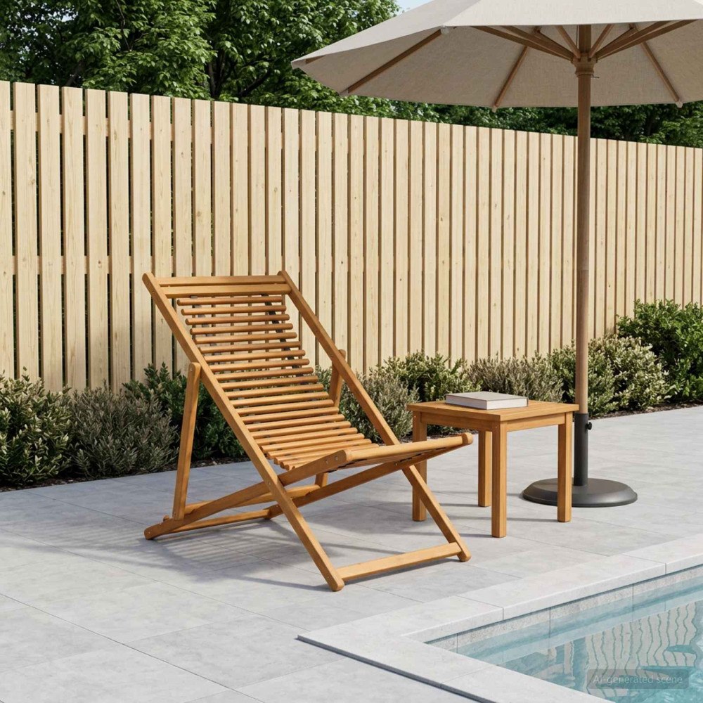 vidaXL Deck Chair 3 Position Massiv Eukalyptus Trä Naturlig