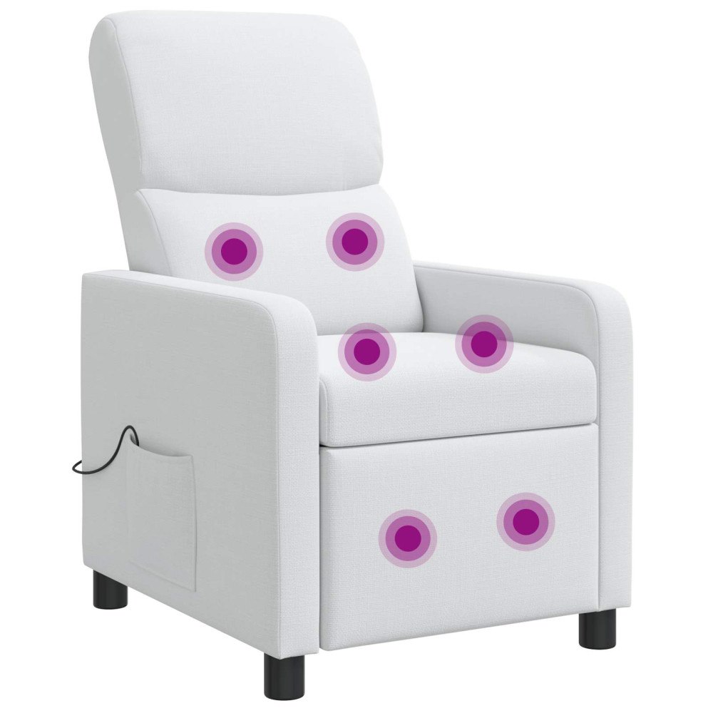 vidaXL Recliner Vit Tyg