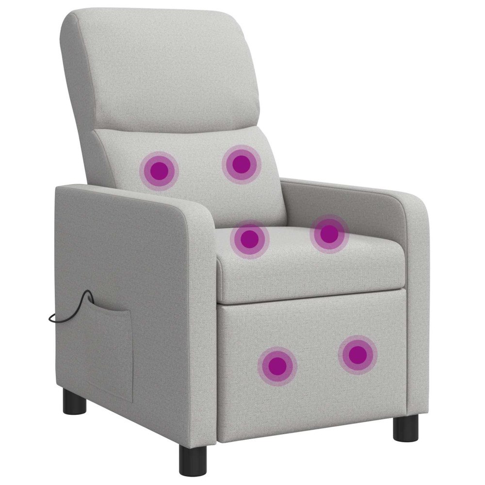 vidaXL Massagefåtölj Moln Grå Tyg