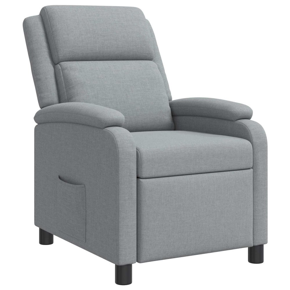 vidaXL Recliner Ljusgrå Tyg
