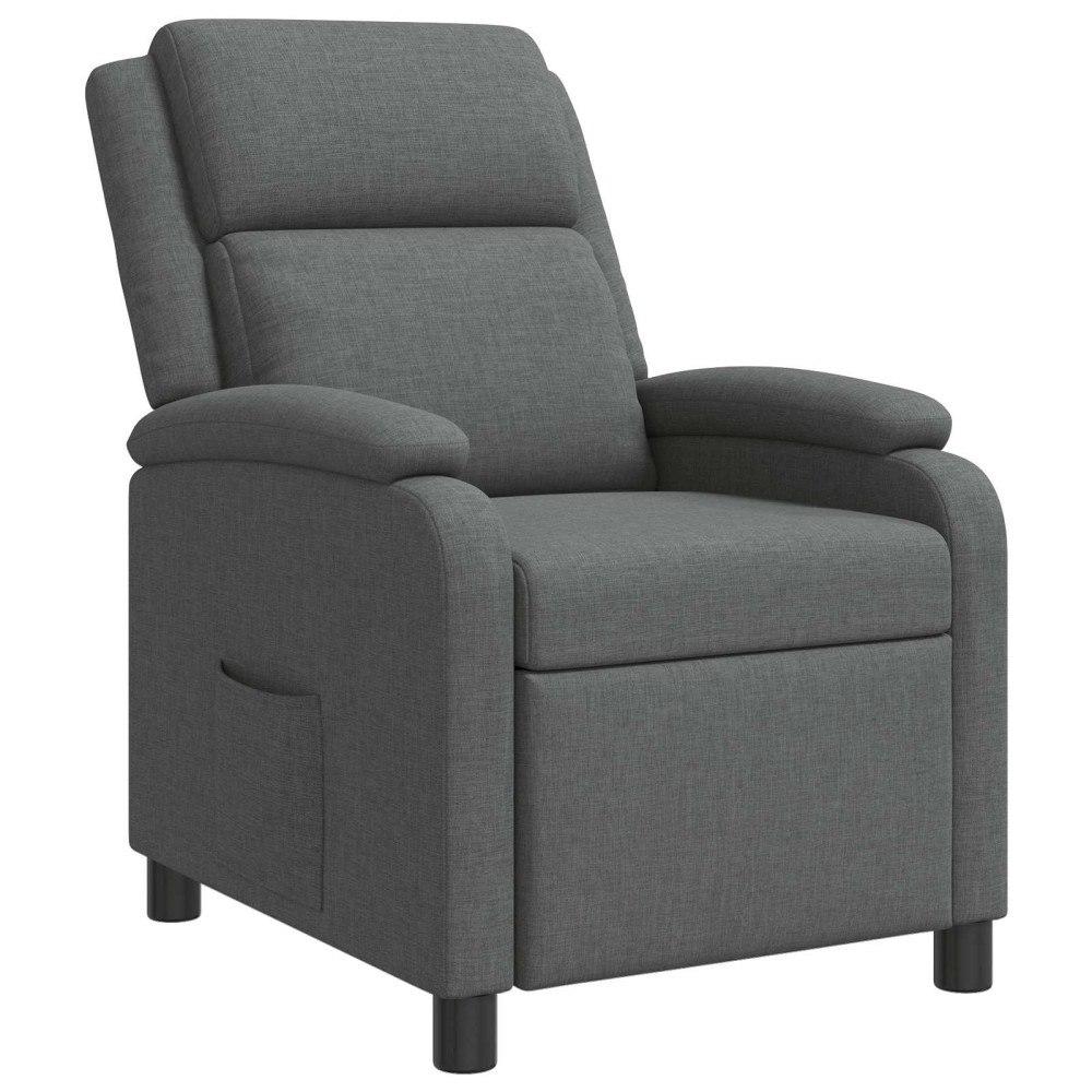 vidaXL Recliner Mörkgrå Tyg