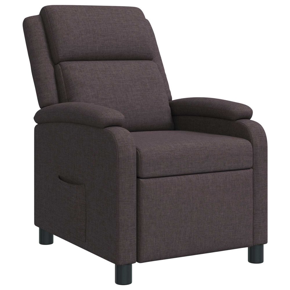 vidaXL Recliner Mörkbrun Tyg