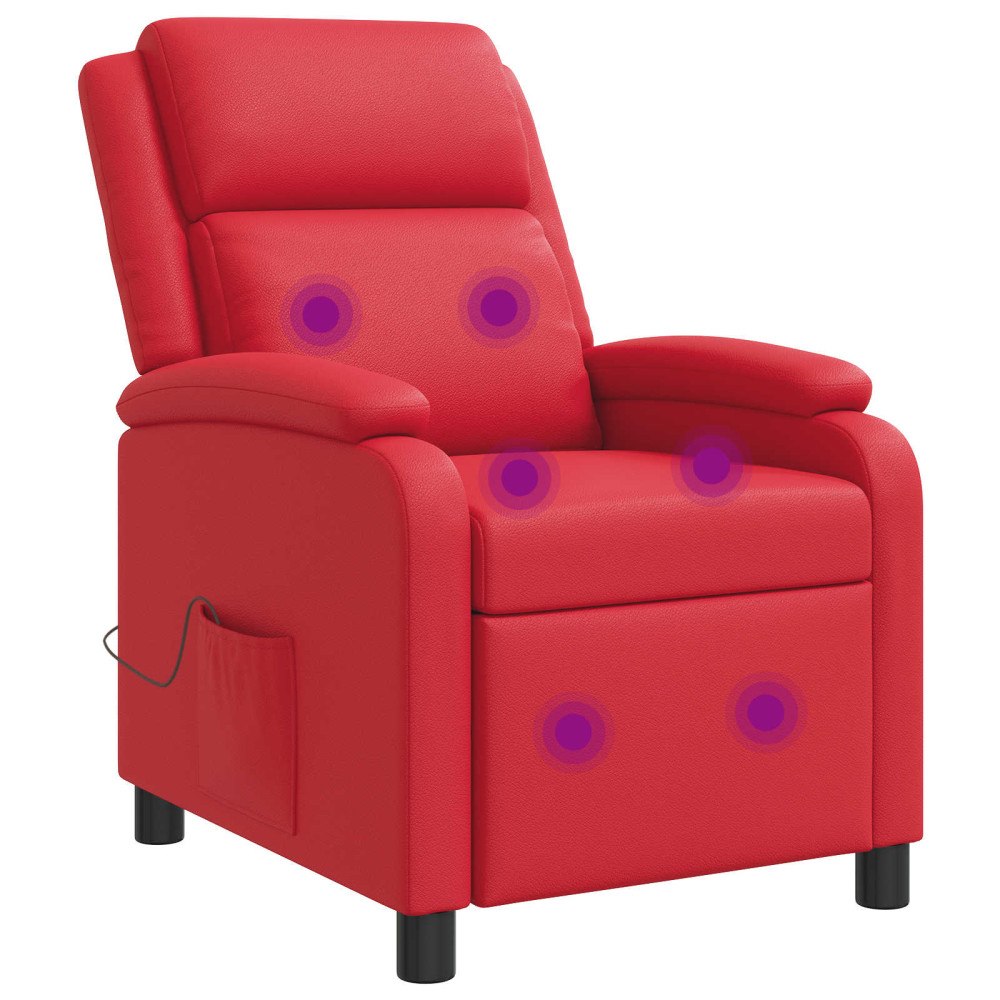 vidaXL Massagefåtölj Röd Konstläder