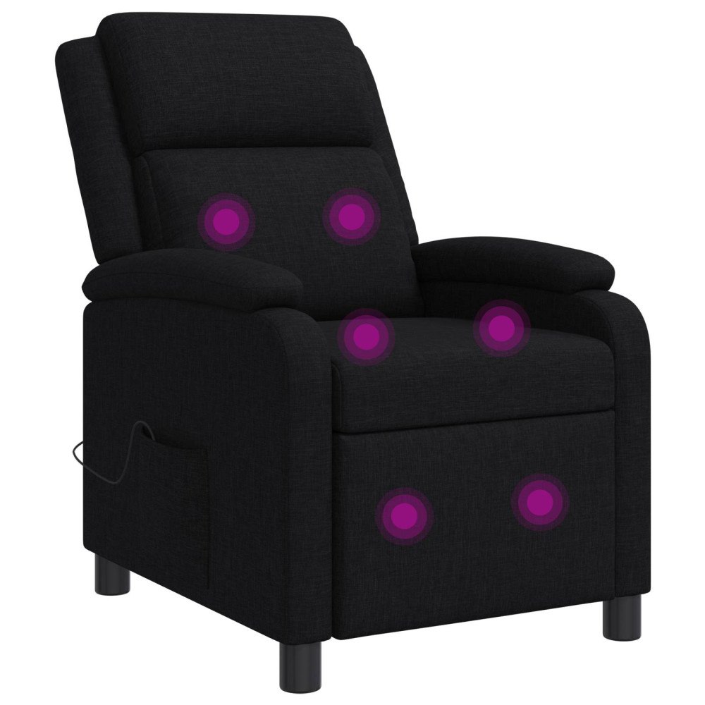vidaXL Massagefåtölj Svart Tyg