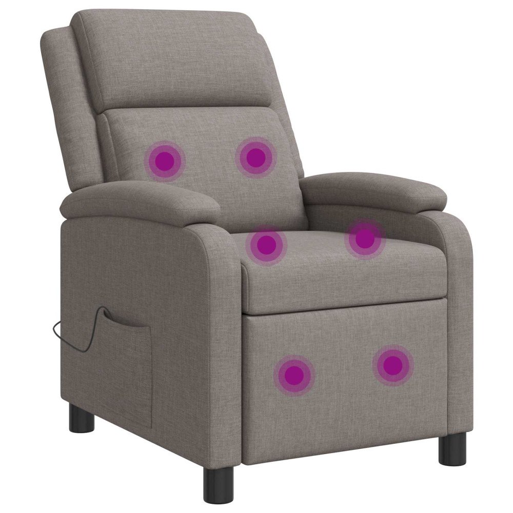 vidaXL Massagefåtölj Taupe Tyg