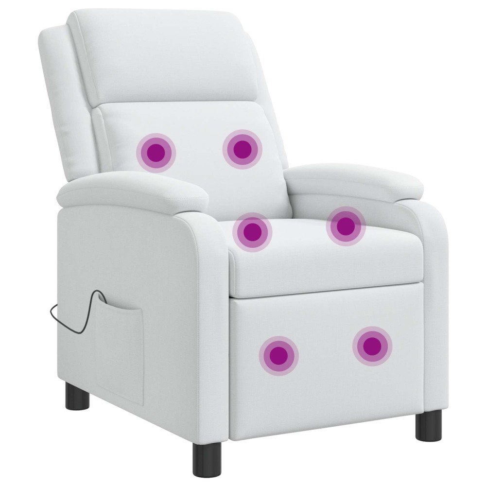 vidaXL Massagefåtölj Vit Tyg
