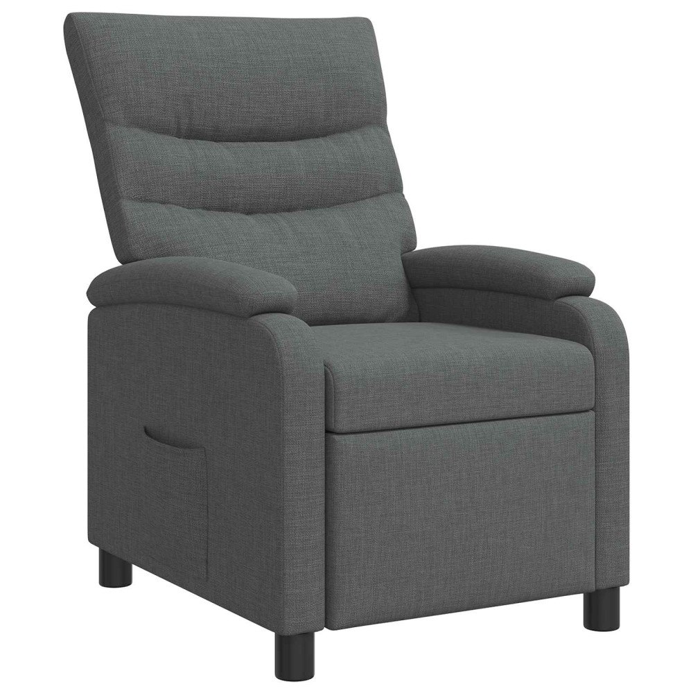 vidaXL Recliner Mörkgrå Tyg
