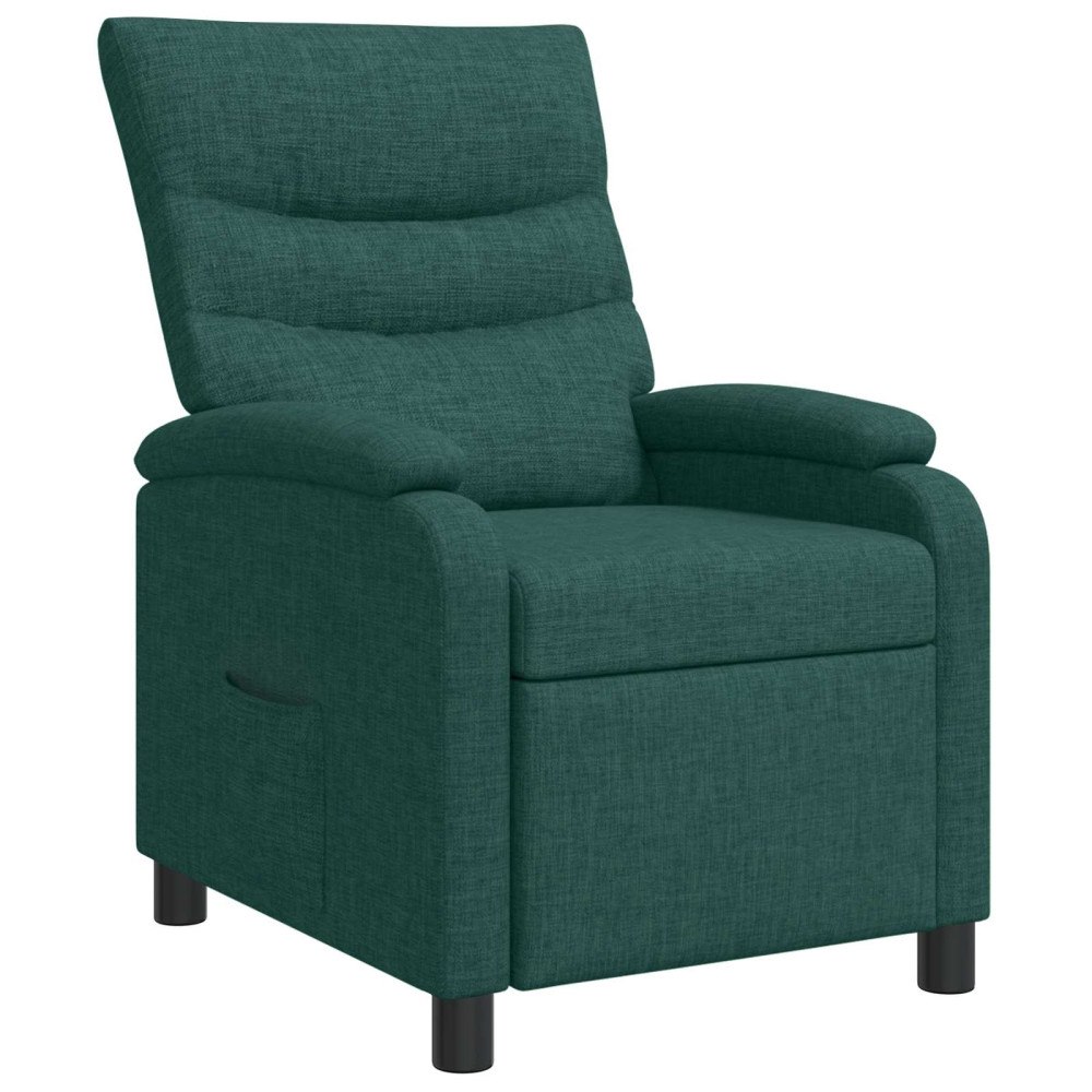 vidaXL Recliner Mörkgrön Tyg