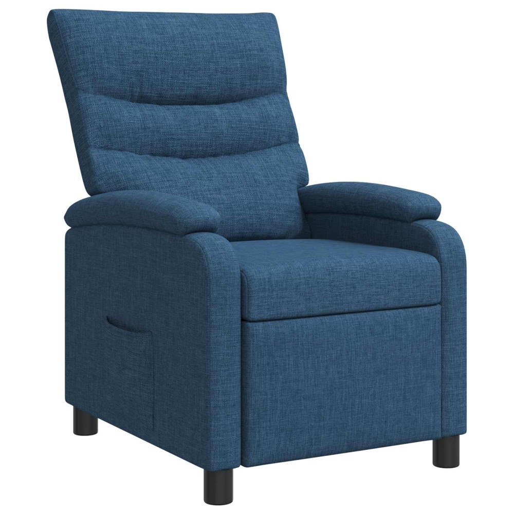 vidaXL Recliner Blå Tyg