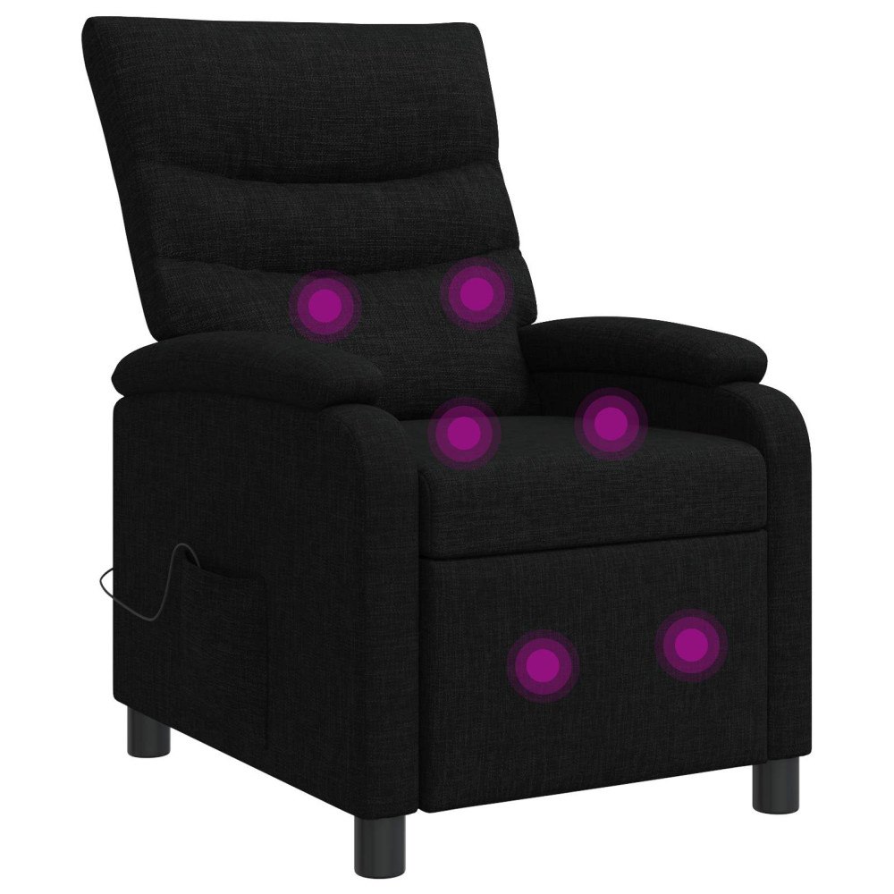 vidaXL Massagefåtölj Svart Tyg