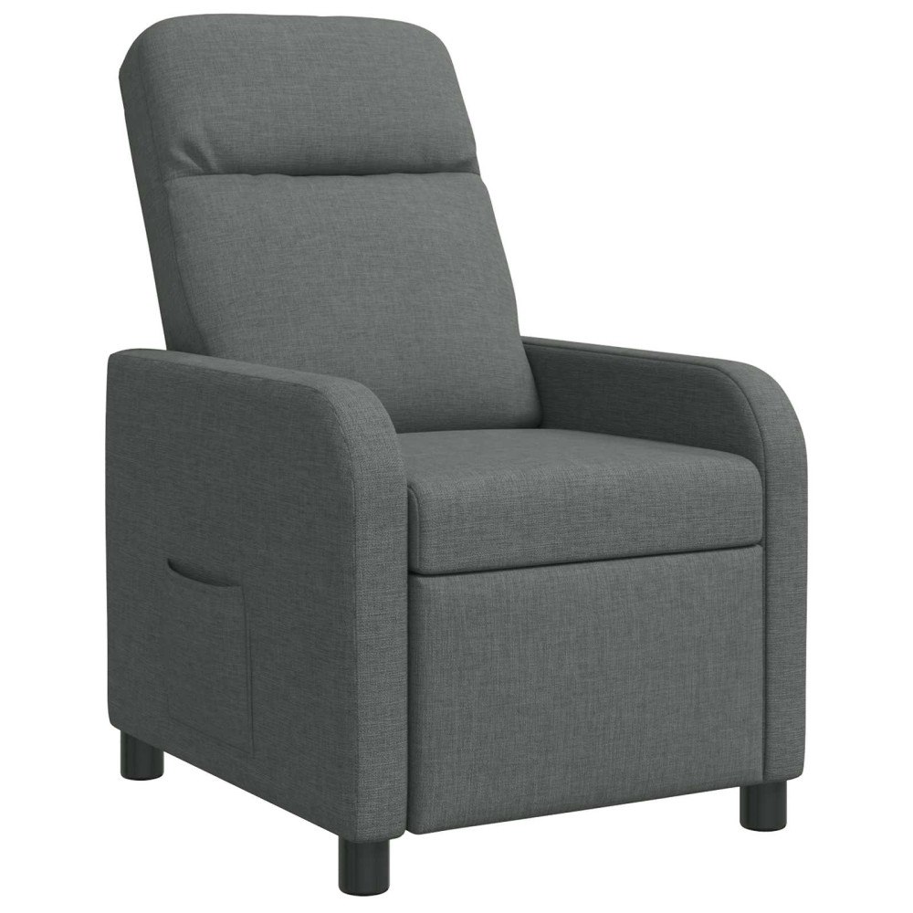 vidaXL Recliner Mörkgrå Tyg