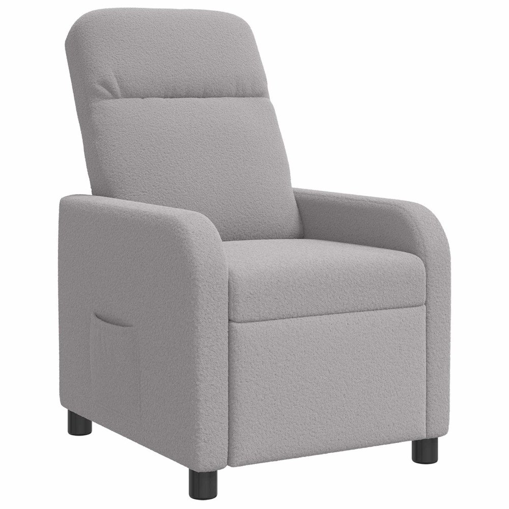 vidaXL Recliner Ljusgrå Bouclé