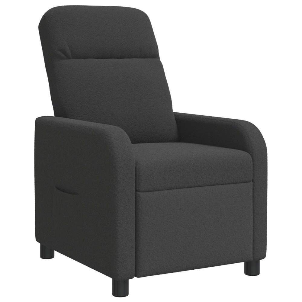 vidaXL Recliner Mörkgrå Bouclé