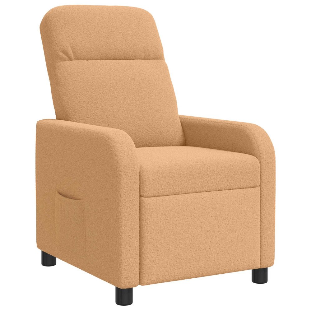 vidaXL Recliner Beige Bouclé