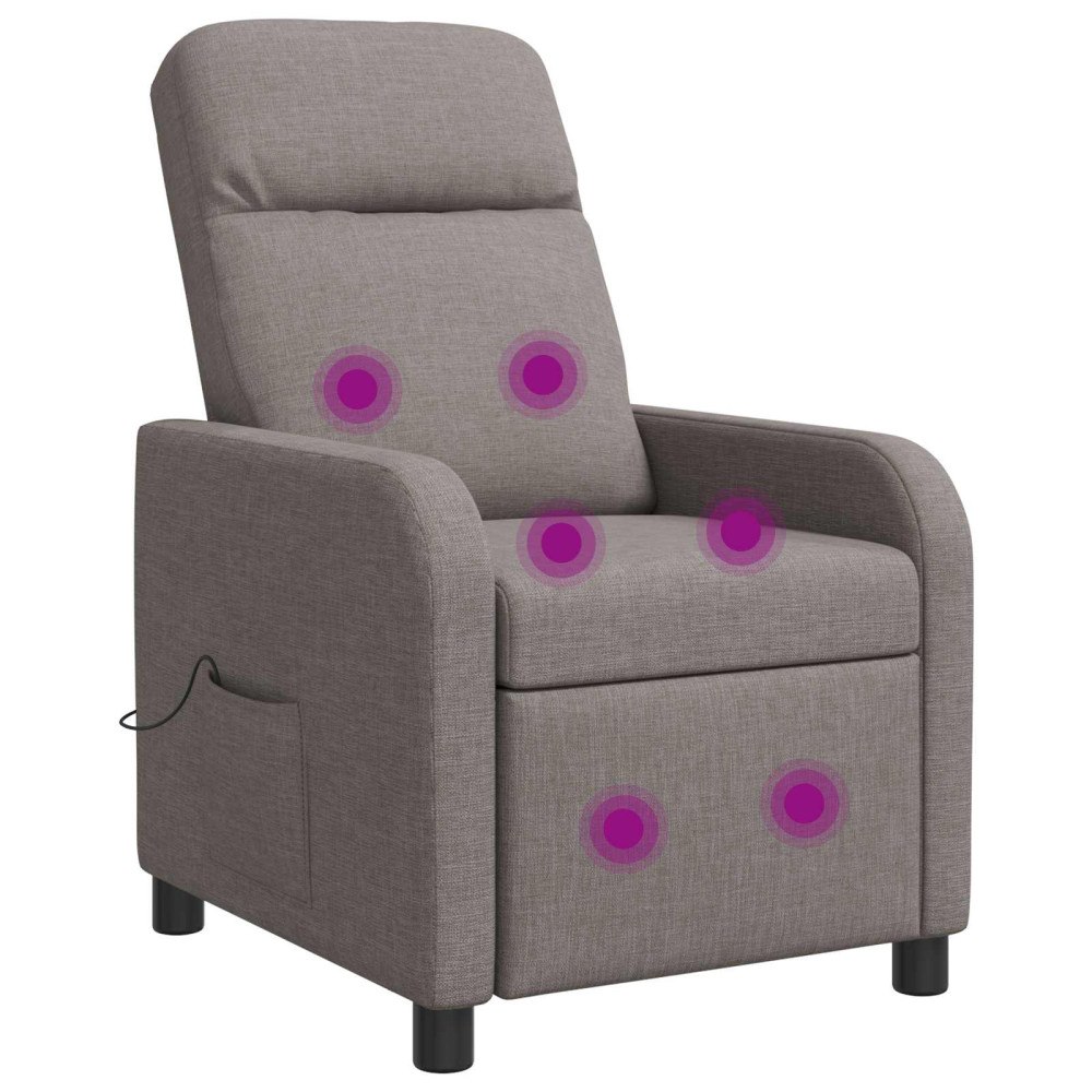 vidaXL Massagefåtölj Taupe Tyg