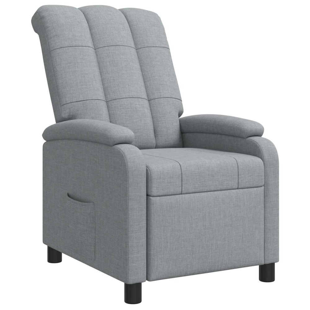 vidaXL Recliner Ljusgrå Tyg