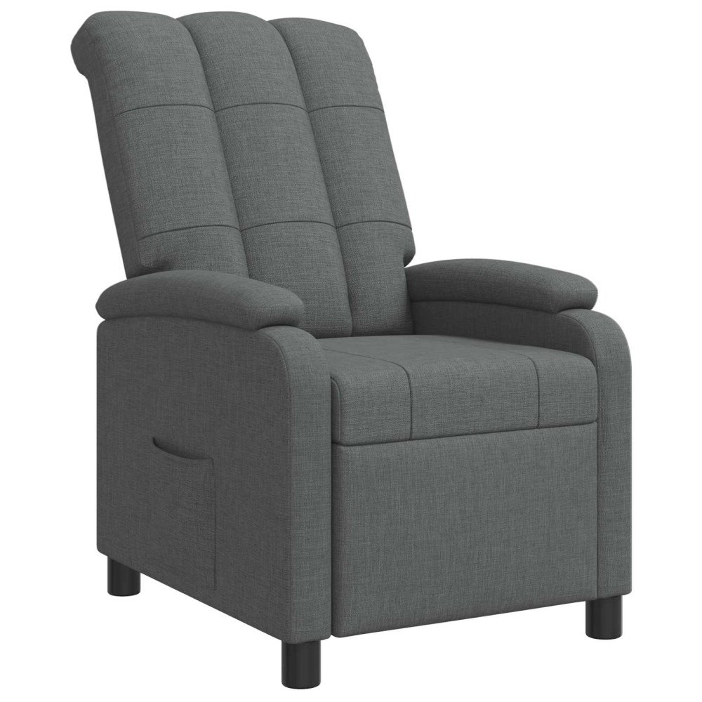 vidaXL Recliner Mörkgrå Tyg