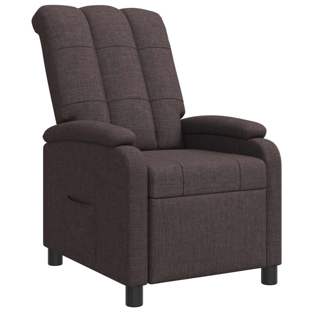 vidaXL Recliner Mörkbrun Tyg