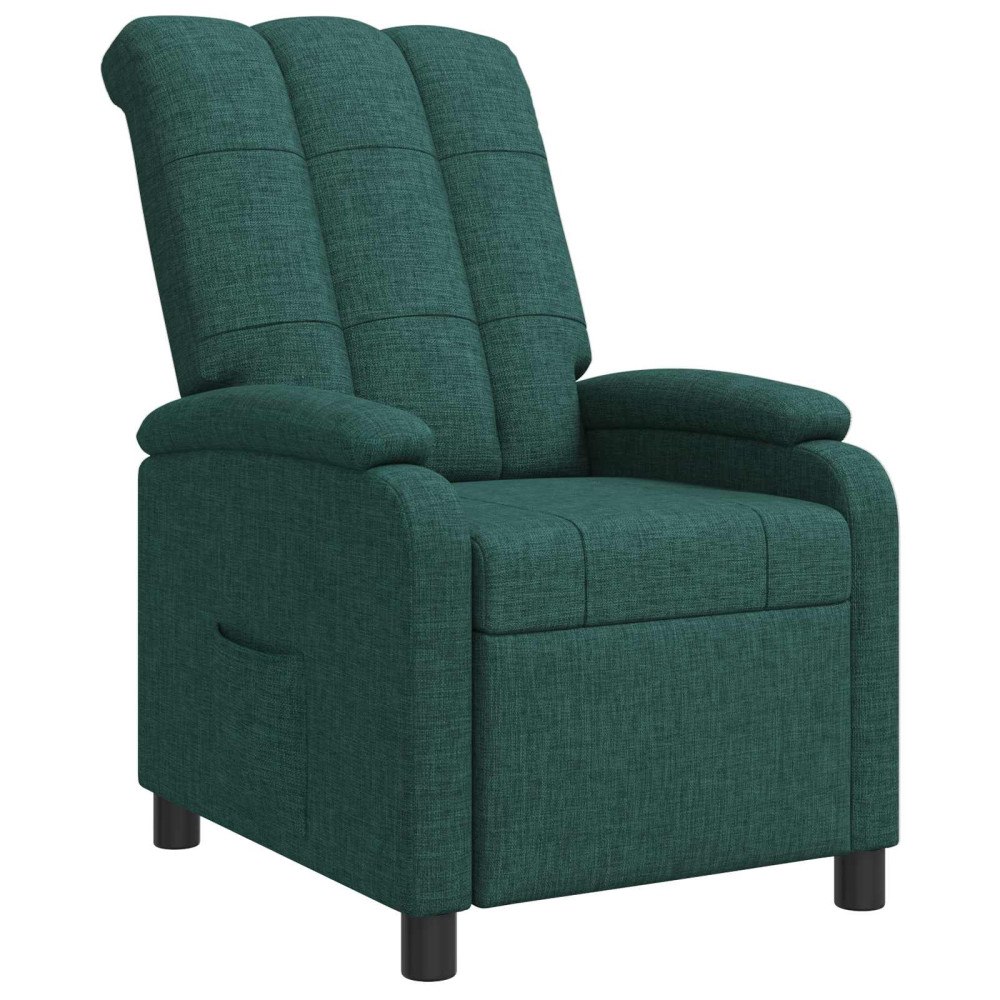 vidaXL Recliner Mörkgrön Tyg